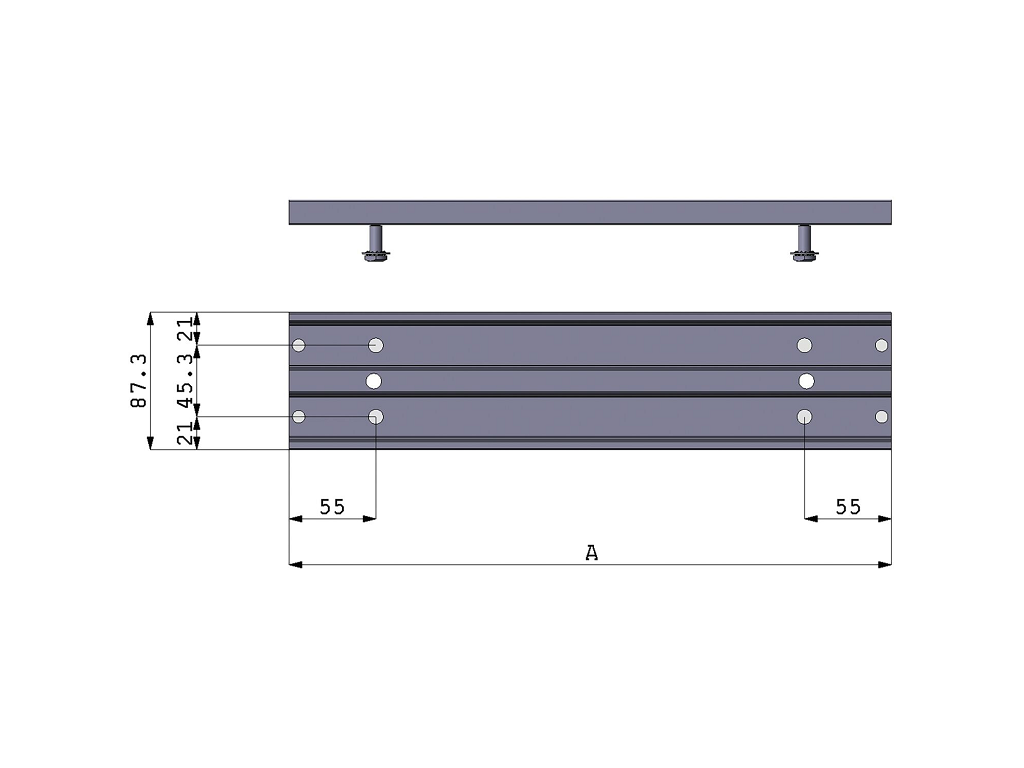 Meccanismo Rototraslante Scorrevole per Tavolo Swing 900 Alluminio Anodizzato/acciaio Zincato mm.700-900 | Omge - immagine 5
